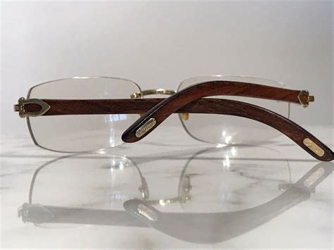 cartier rimless glasses wood.